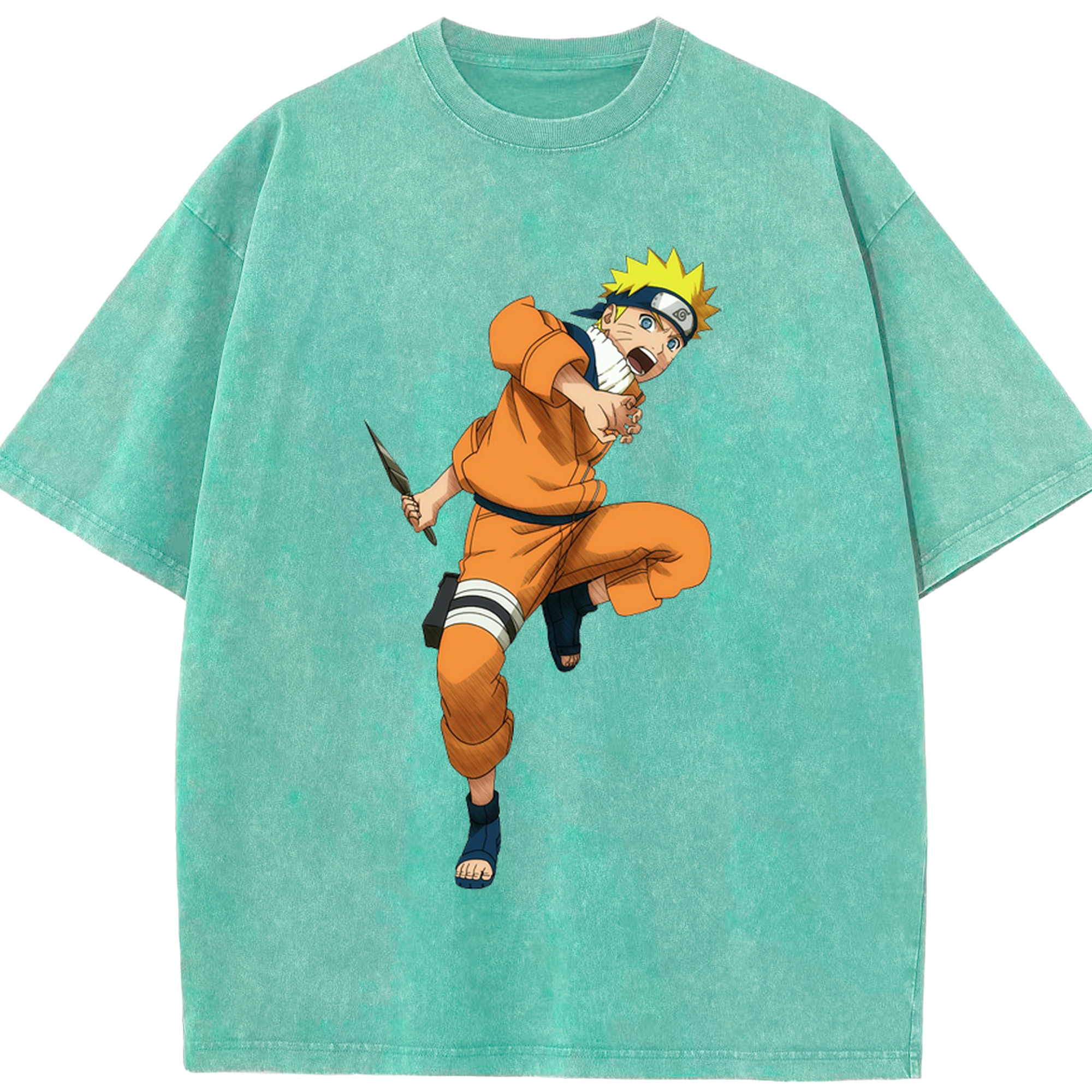 （画像用） NARUTO -ナルト- うずまき ナルト Uzumaki Naruto 綿100% ヴィンテージ風 半袖Tシャツ（フロントプリント）